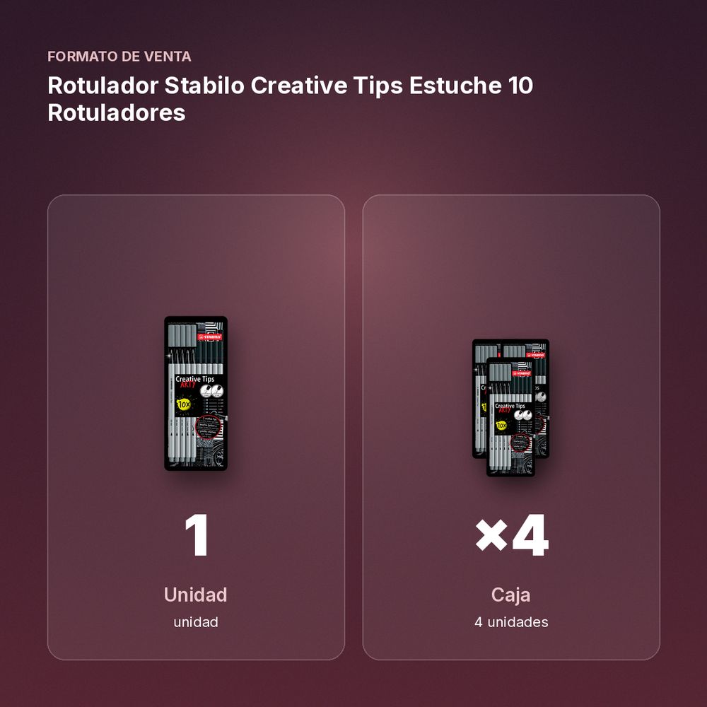 ROTULADOR STABILO CREATIVE TIPS ESTUCHE 10 ROTULADORES  - formato de venta: caja de 4