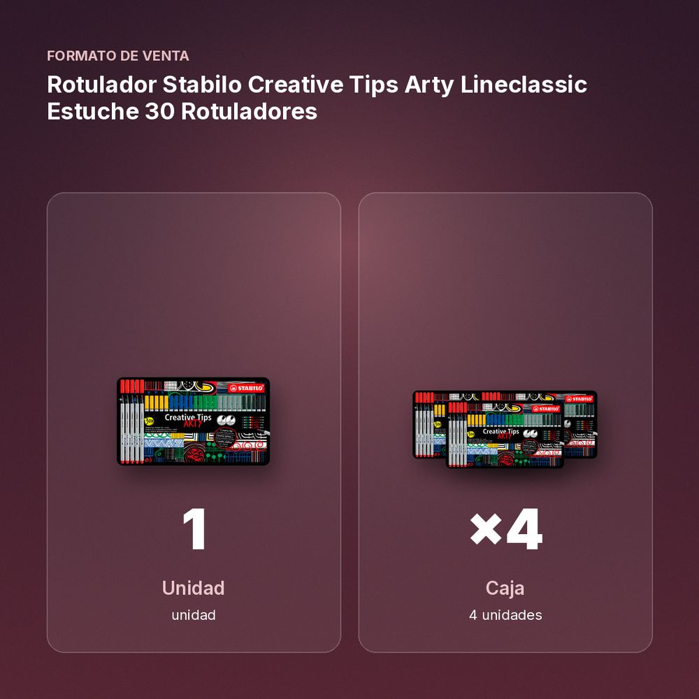 ROTULADOR STABILO CREATIVE TIPS ARTY LINECLASSIC ESTUCHE 30 ROTULADORES - formato de venta: caja de 4