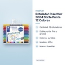 ROTULADOR STAEDTLER 3004 DOBLE PUNTA 12 COLORES - características principales