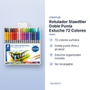 ROTULADOR STAEDTLER DOBLE PUNTA ESTUCHE 72 COLORES - características principales