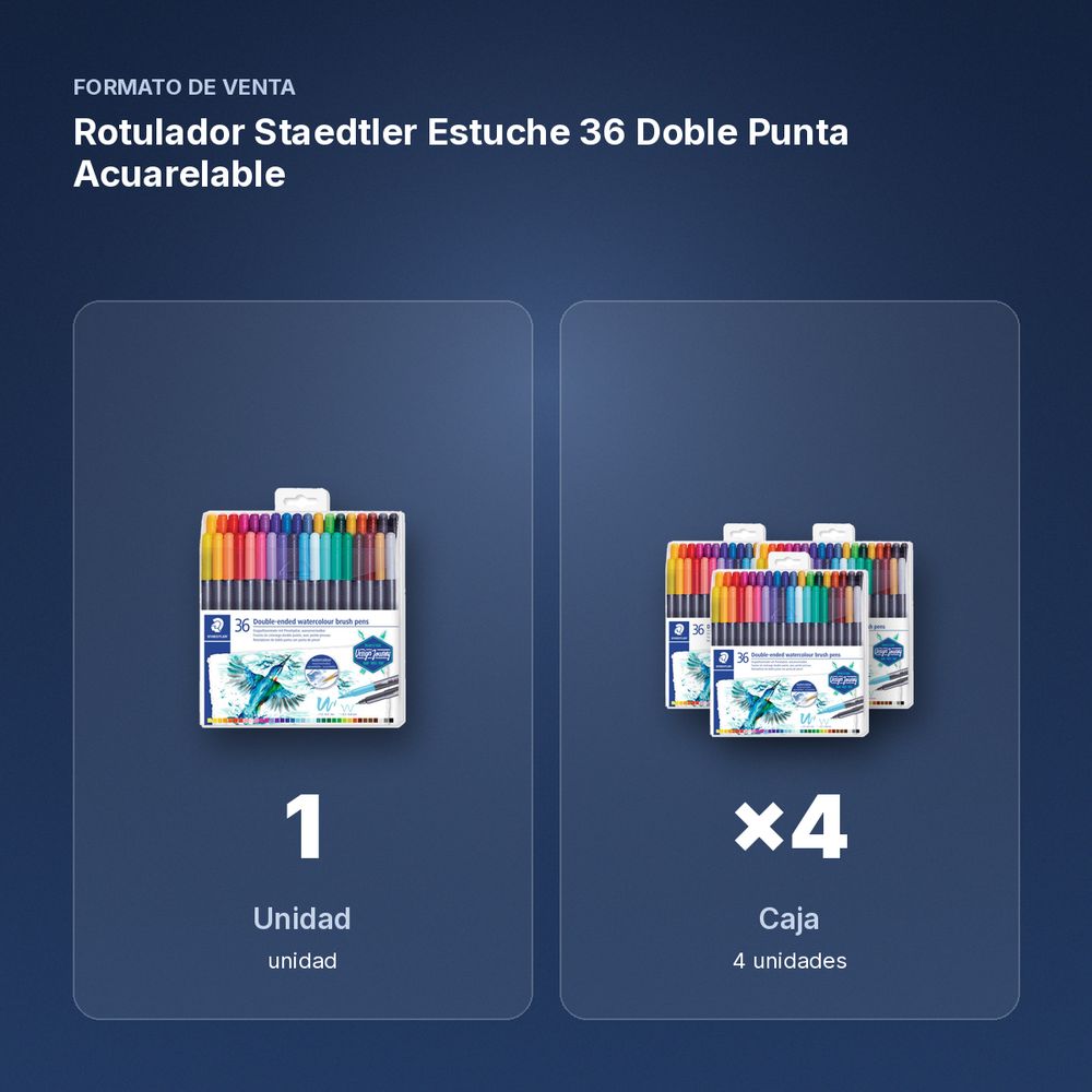 ROTULADOR STAEDTLER ESTUCHE 36  DOBLE PUNTA ACUARELABLE - formato de venta: caja de 4