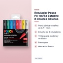 ROTULADOR POSCA PC-1M/8C ESTUCHE 8 COLORES BÁSICOS - características principales