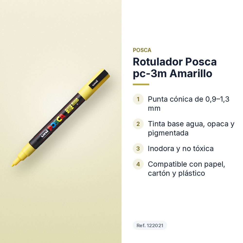 ROTULADOR POSCA PC-3M AMARILLO - características principales