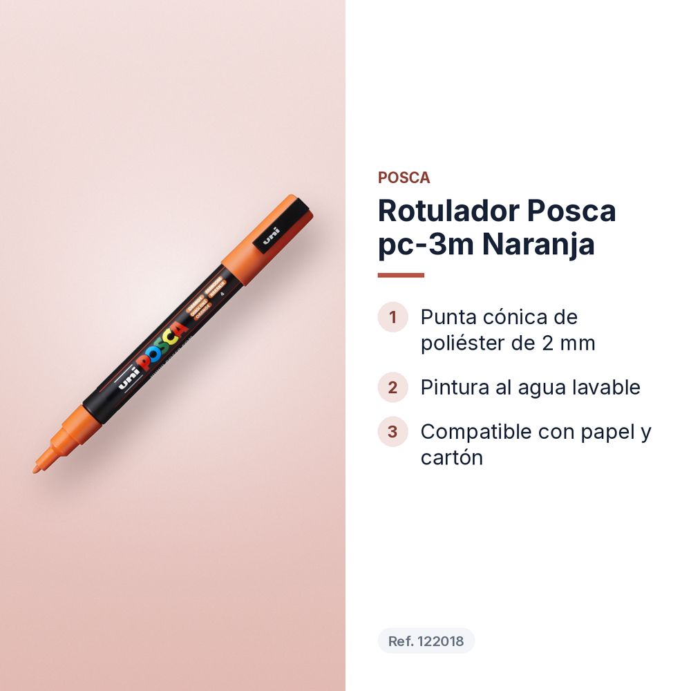 ROTULADOR POSCA PC-3M NARANJA - características principales