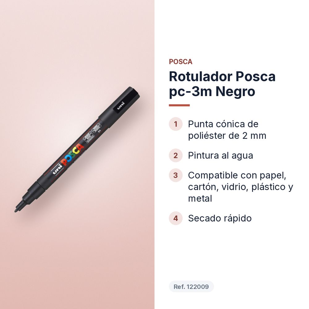 ROTULADOR POSCA PC-3M NEGRO - características principales