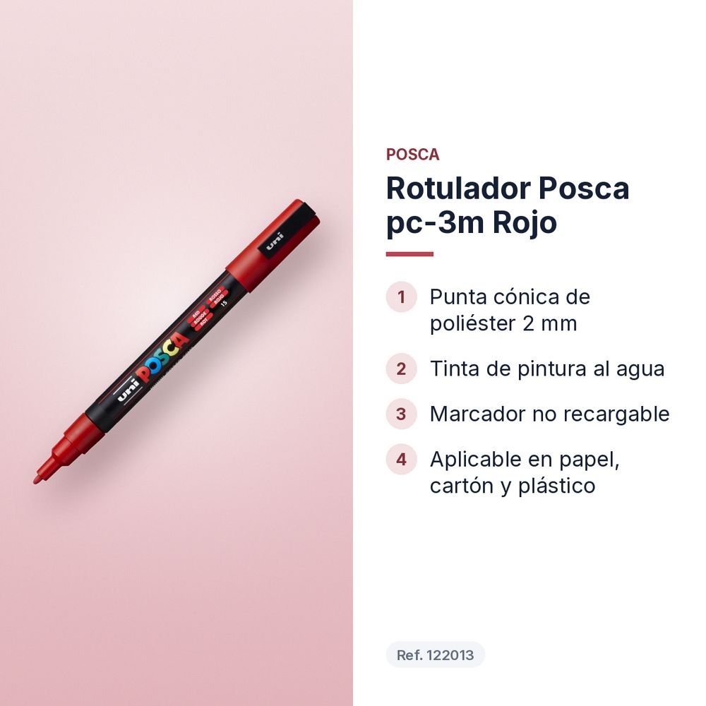 ROTULADOR POSCA PC-3M ROJO - características principales