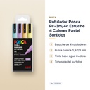 ROTULADOR POSCA PC-3M/4C ESTUCHE 4 COLORES PASTEL SURTIDOS - características principales