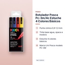 ROTULADOR POSCA PC-3M/4C ESTUCHE 4 COLORES BÁSICOS - características principales