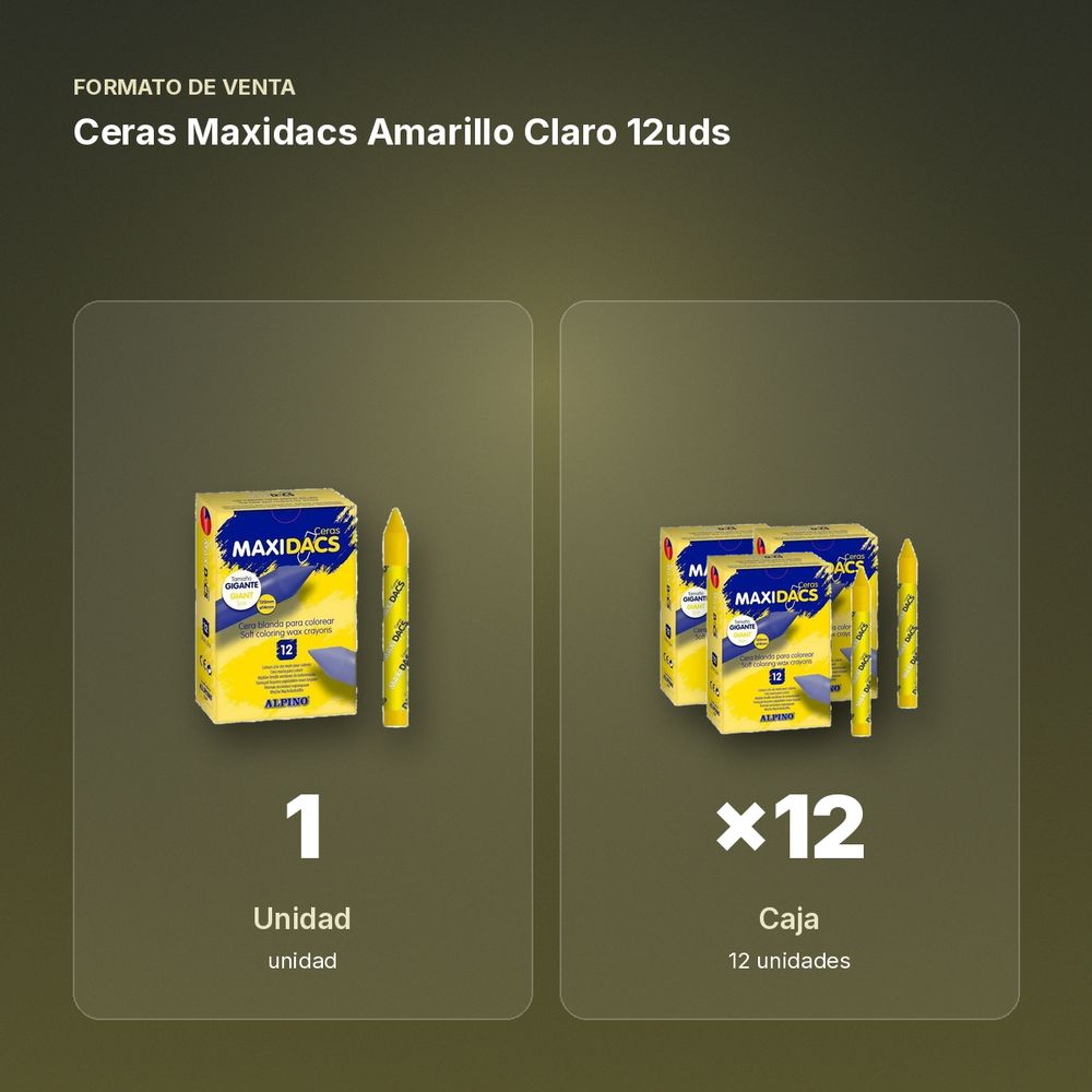CERAS MAXIDACS AMARILLO CLARO 12UDS - formato de venta: caja de 12