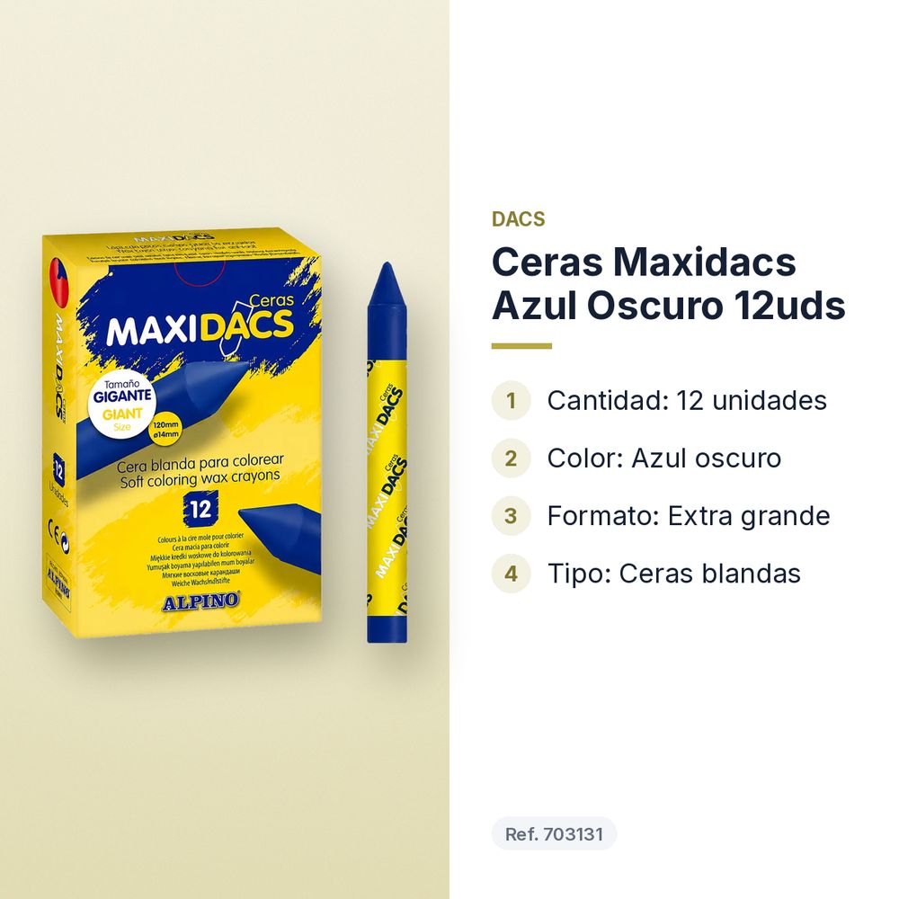 CERAS MAXIDACS AZUL OSCURO 12UDS - características principales
