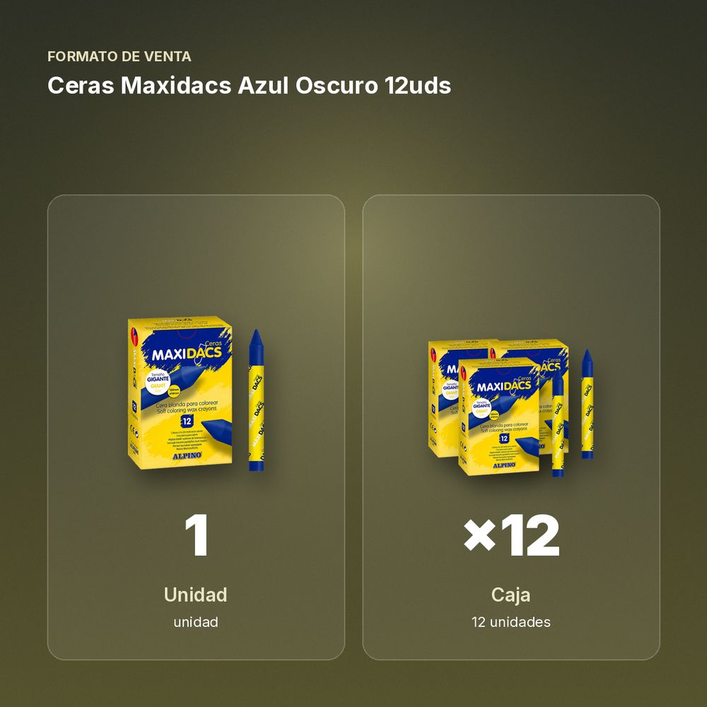CERAS MAXIDACS AZUL OSCURO 12UDS - formato de venta: caja de 12