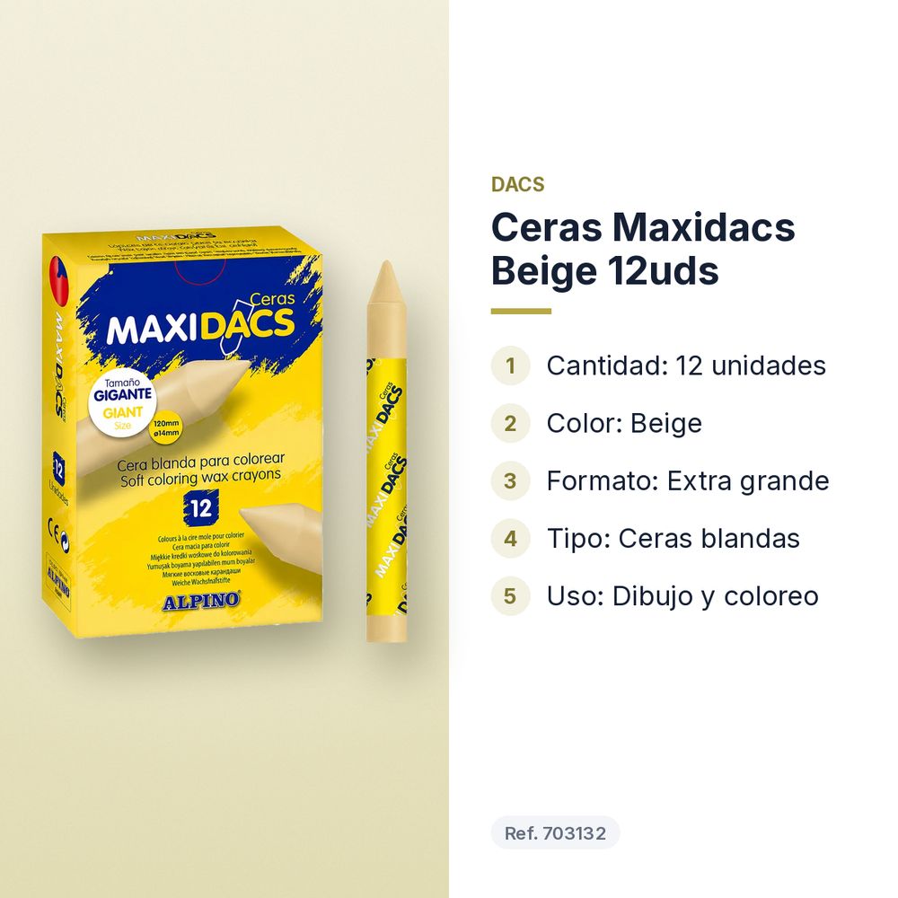 CERAS MAXIDACS BEIGE 12UDS - características principales