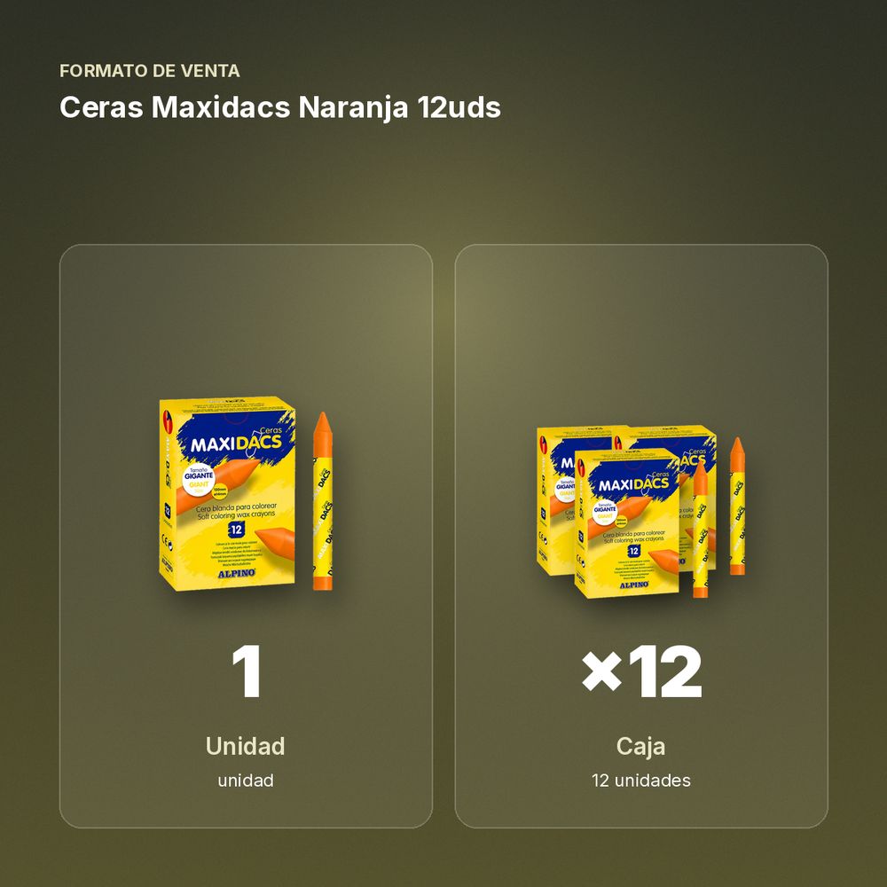 CERAS MAXIDACS NARANJA 12UDS - formato de venta: caja de 12