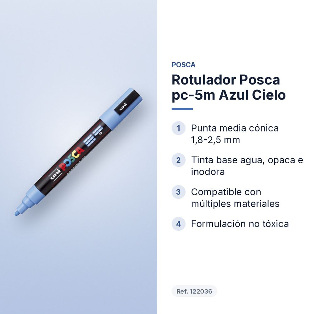 ROTULADOR POSCA PC-5M AZUL CIELO - características principales