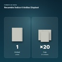 RECAMBIO ÍNDICE 4 ANILLAS DISPLAST - formato de venta: caja de 20