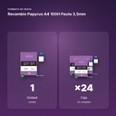 RECAMBIO PAPYRUS A4 100H PAUTA 3,5MM - formato de venta: caja de 24