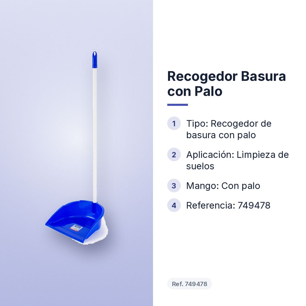RECOGEDOR BASURA CON PALO - características principales