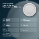 PLATO DE CARTÓN BLANCO/DORADO Ø 22,5CM - resumen de atributos