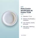 PLATO CARTON REUTILIZABLE DE POSTRE 17CM - características principales