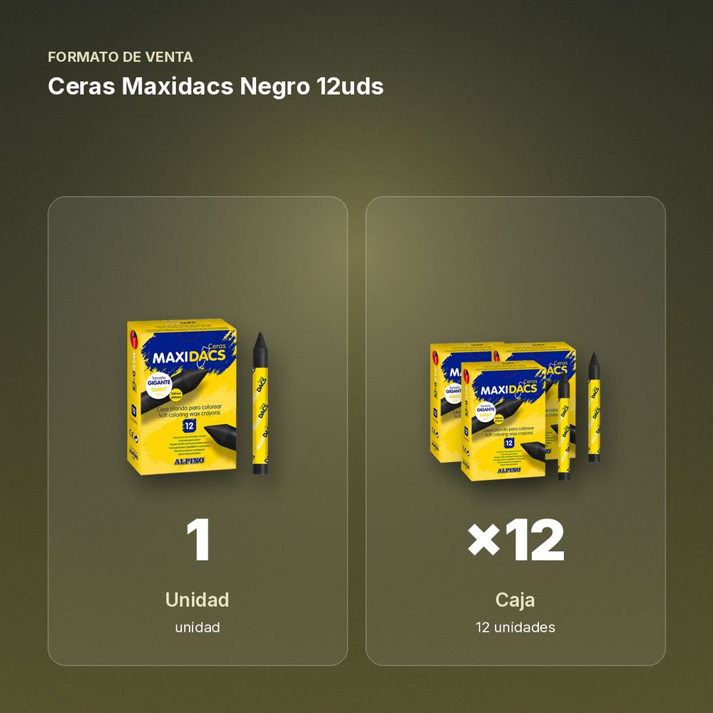 CERAS MAXIDACS NEGRO 12UDS - formato de venta: caja de 12