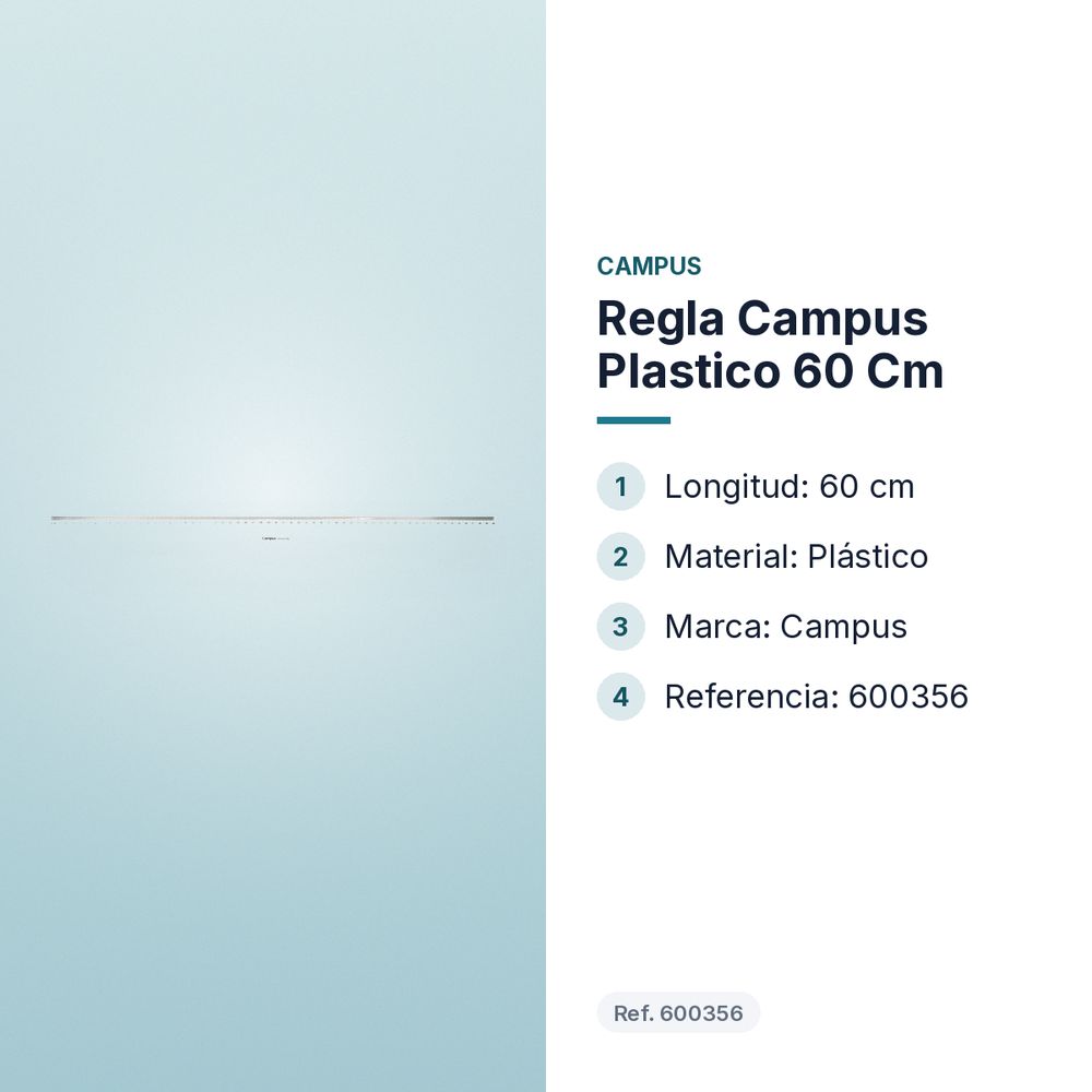REGLA CAMPUS PLASTICO 60 CM - características principales