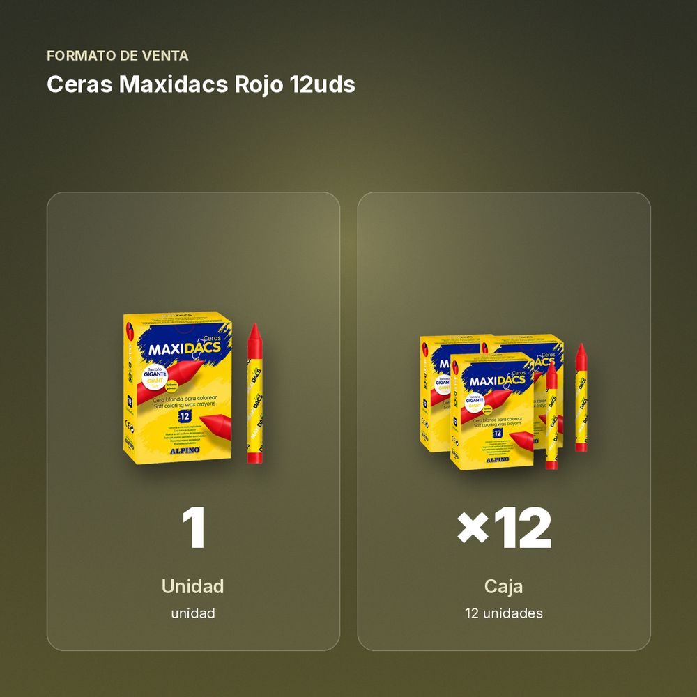 CERAS MAXIDACS ROJO 12UDS - formato de venta: caja de 12