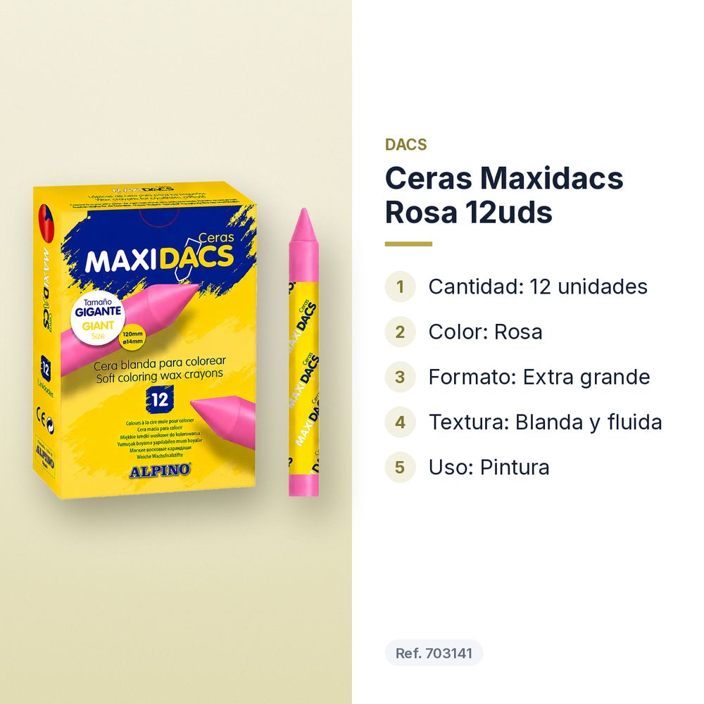 CERAS MAXIDACS ROSA 12UDS - características principales