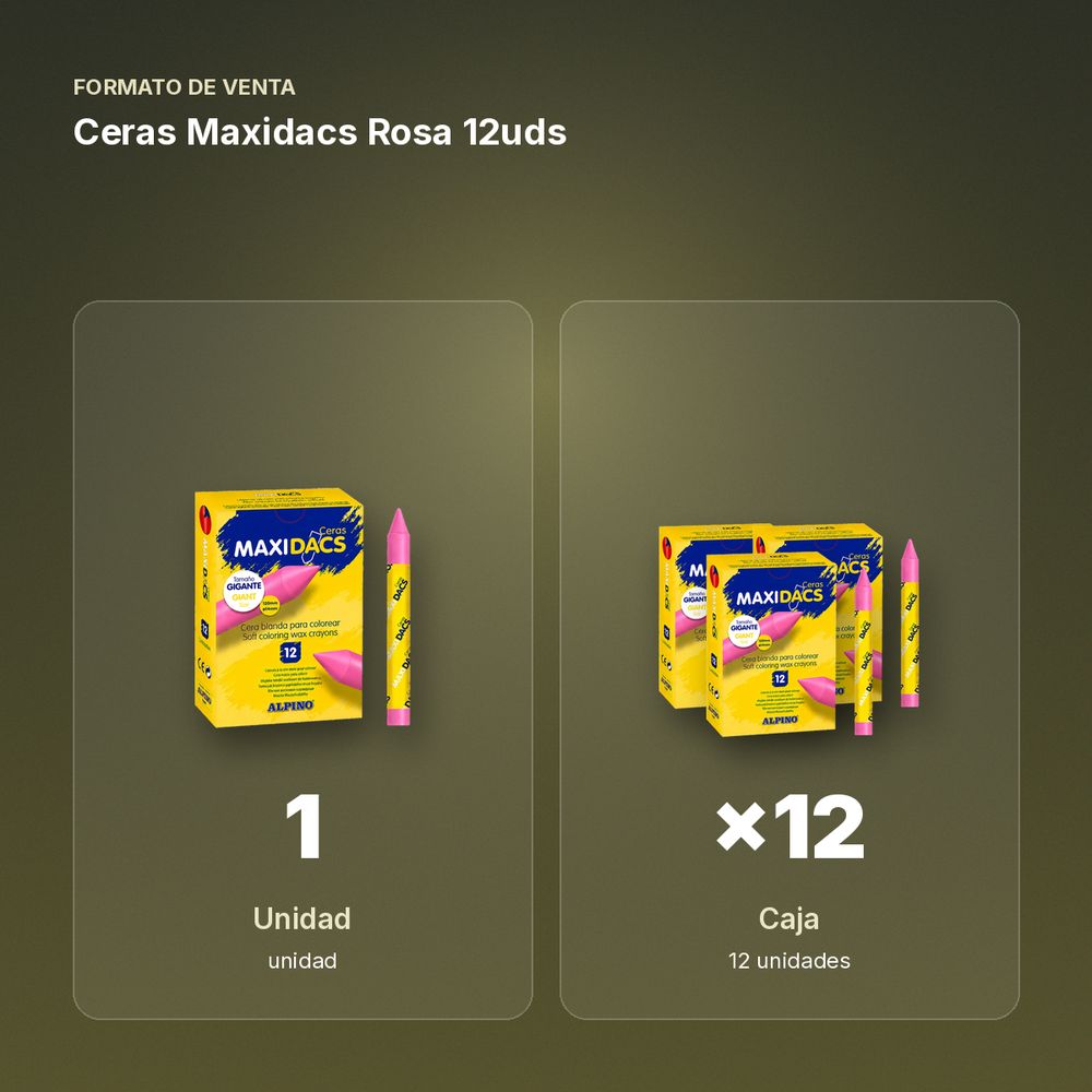 CERAS MAXIDACS ROSA 12UDS - formato de venta: caja de 12