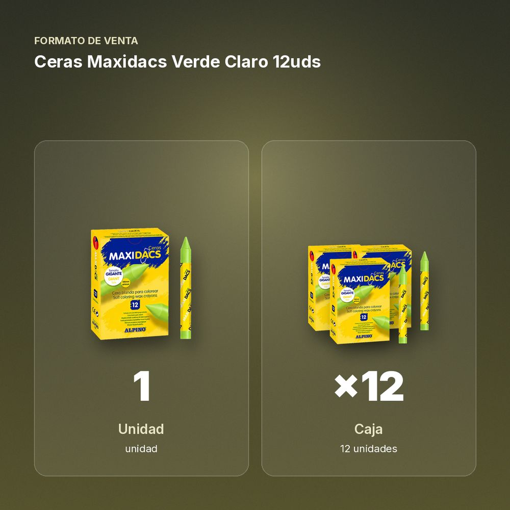 CERAS MAXIDACS VERDE CLARO 12UDS - formato de venta: caja de 12