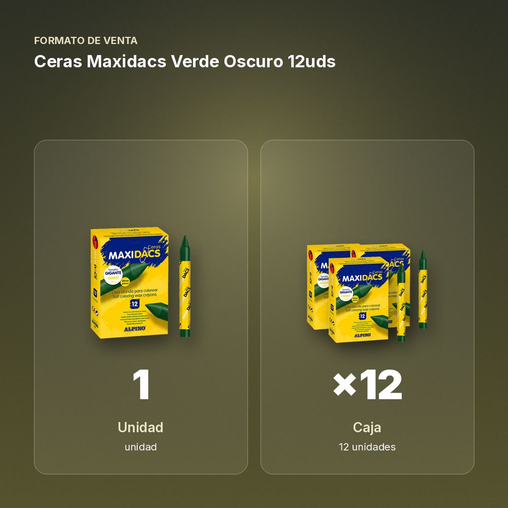 CERAS MAXIDACS VERDE OSCURO 12UDS - formato de venta: caja de 12