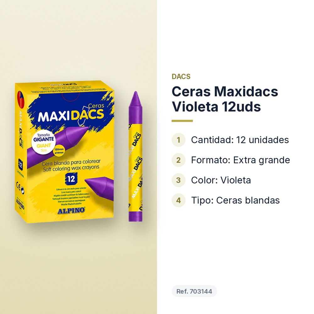 CERAS MAXIDACS VIOLETA 12UDS - características principales
