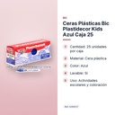 CERAS PLÁSTICAS BIC PLASTIDECOR KIDS AZUL CAJA 25 - características principales