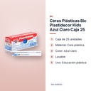 CERAS PLÁSTICAS BIC PLASTIDECOR KIDS AZUL CLARO CAJA 25 - características principales