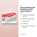 CERAS PLÁSTICAS BIC PLASTIDECOR KIDS CARNE CAJA 25 - características principales