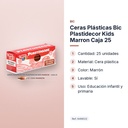 CERAS PLÁSTICAS BIC PLASTIDECOR KIDS MARRON CAJA 25 - características principales