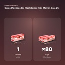 CERAS PLÁSTICAS BIC PLASTIDECOR KIDS MARRON CAJA 25 - formato de venta: caja de 80