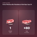 CERAS PLÁSTICAS BIC PLASTIDECOR KIDS ROJO CAJA 25 - formato de venta: caja de 80