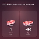 CERAS PLÁSTICAS BIC PLASTIDECOR KIDS ROSA CAJA 25 - formato de venta: caja de 80