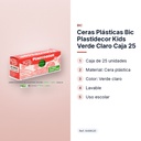 CERAS PLÁSTICAS BIC PLASTIDECOR KIDS VERDE CLARO CAJA 25 - características principales