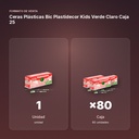 CERAS PLÁSTICAS BIC PLASTIDECOR KIDS VERDE CLARO CAJA 25 - formato de venta: caja de 80