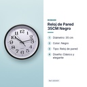 RELOJ DE PARED 35CM NEGRO - características principales