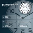 RELOJ DE PARED UNILUX POP GRIS METALIZADO - resumen de atributos