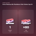 CERAS PLÁSTICAS BIC PLASTIDECOR KIDS VIOLETA CAJA 25 - formato de venta: caja de 80