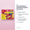 CERAS PLÁSTICAS JOVI WAX CRAYONS 12 COLORES  - características principales