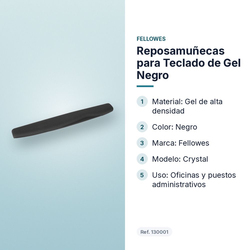 REPOSAMUÑECAS PARA TECLADO DE GEL NEGRO - características principales