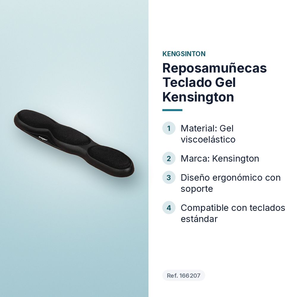 REPOSAMUÑECAS TECLADO GEL KENSINGTON - características principales