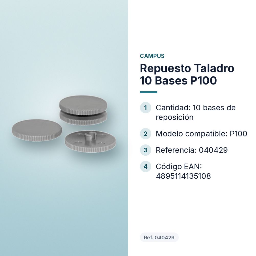 REPUESTO TALADRO 10 BASES P100 - características principales