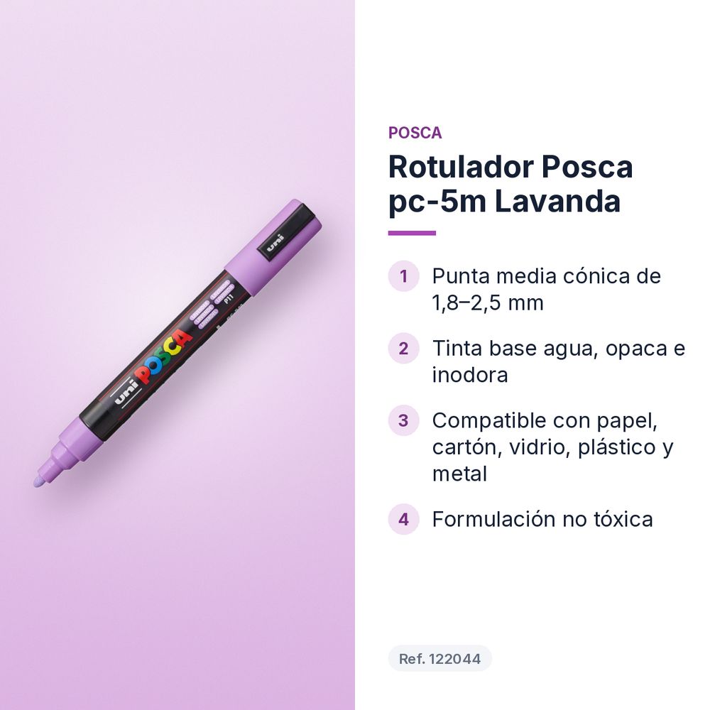 ROTULADOR POSCA PC-5M LAVANDA - características principales