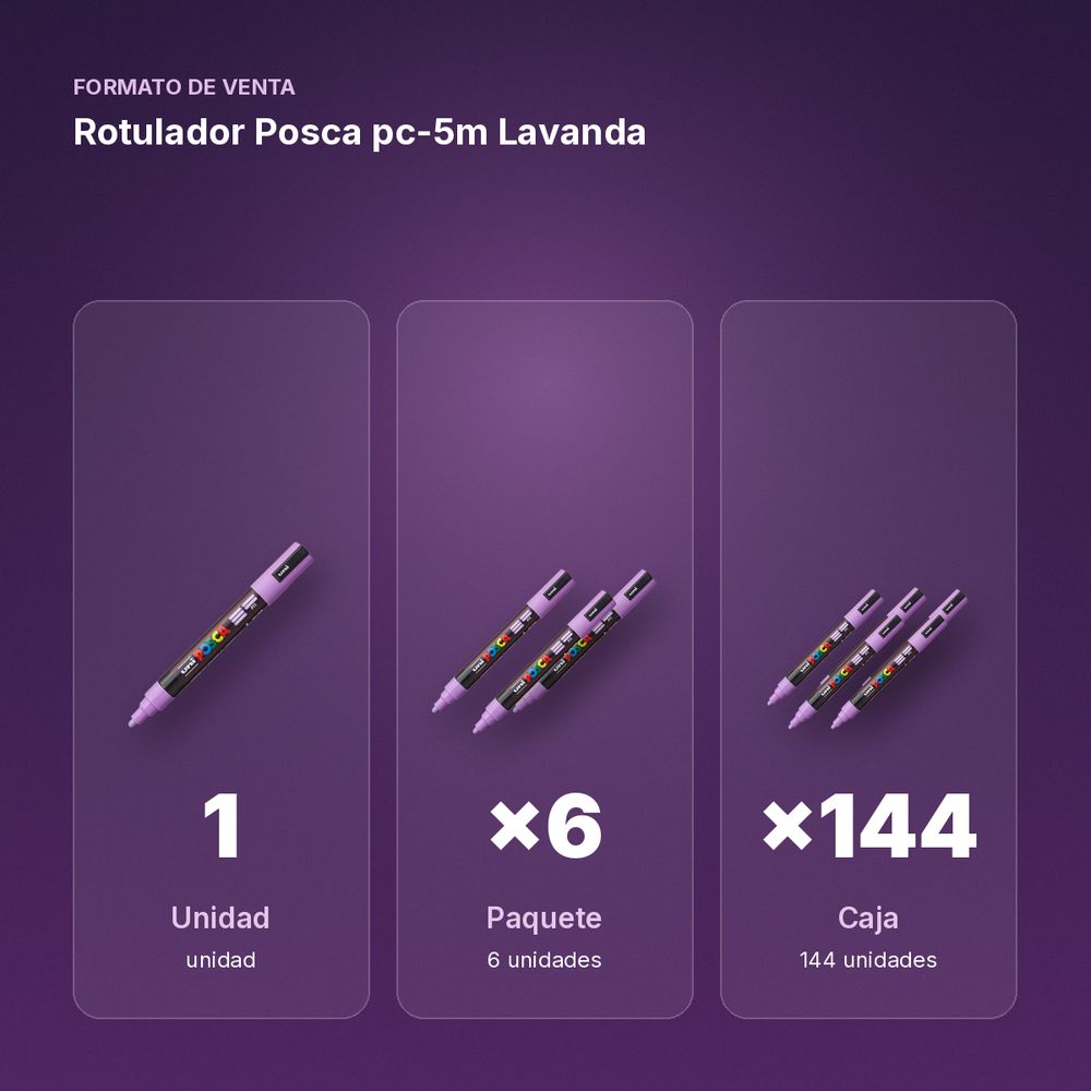 ROTULADOR POSCA PC-5M LAVANDA - formato de venta: paquete de 6, caja de 144, palé de 288