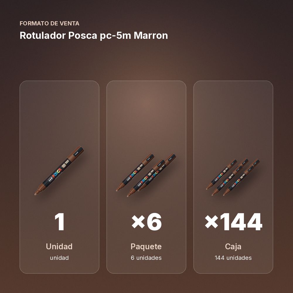 ROTULADOR POSCA PC-5M MARRON - formato de venta: paquete de 6, caja de 144, palé de 288